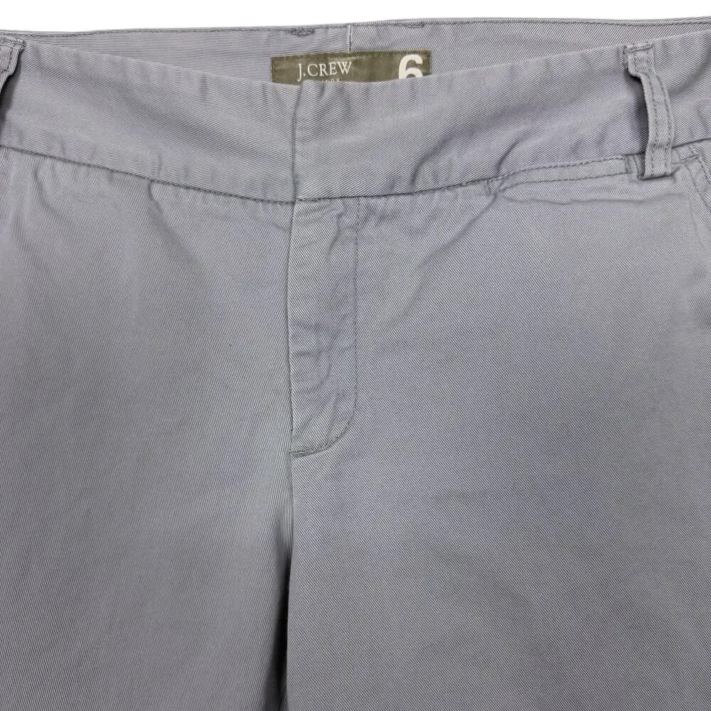 J Crew Stretch Flare Pants Light Gray 100% Cotton 31x30 Women's Size 8 Work